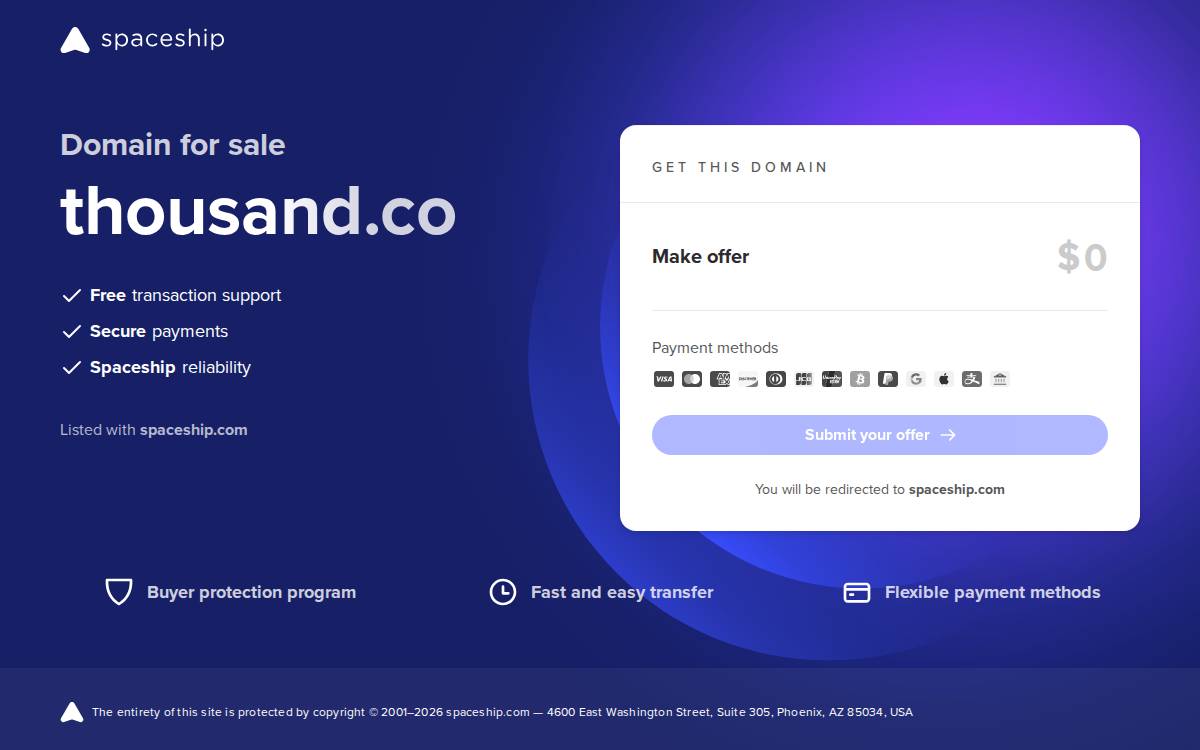 Thousand website preview