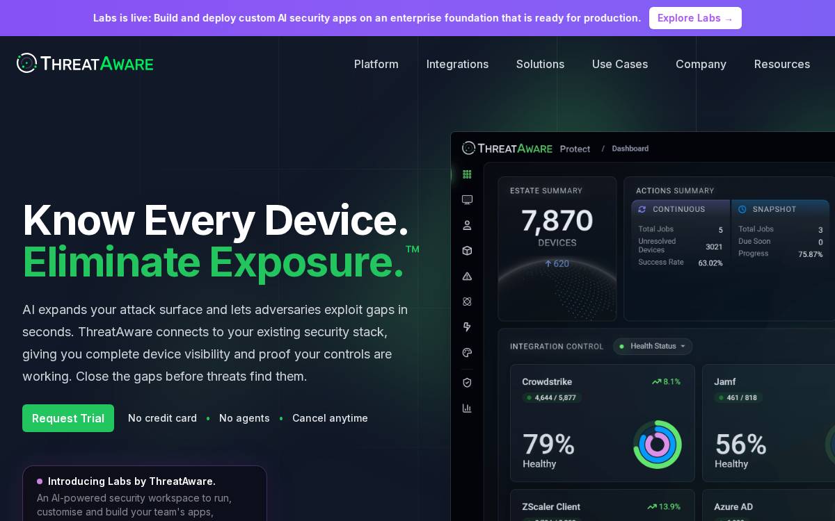 ThreatAware website preview