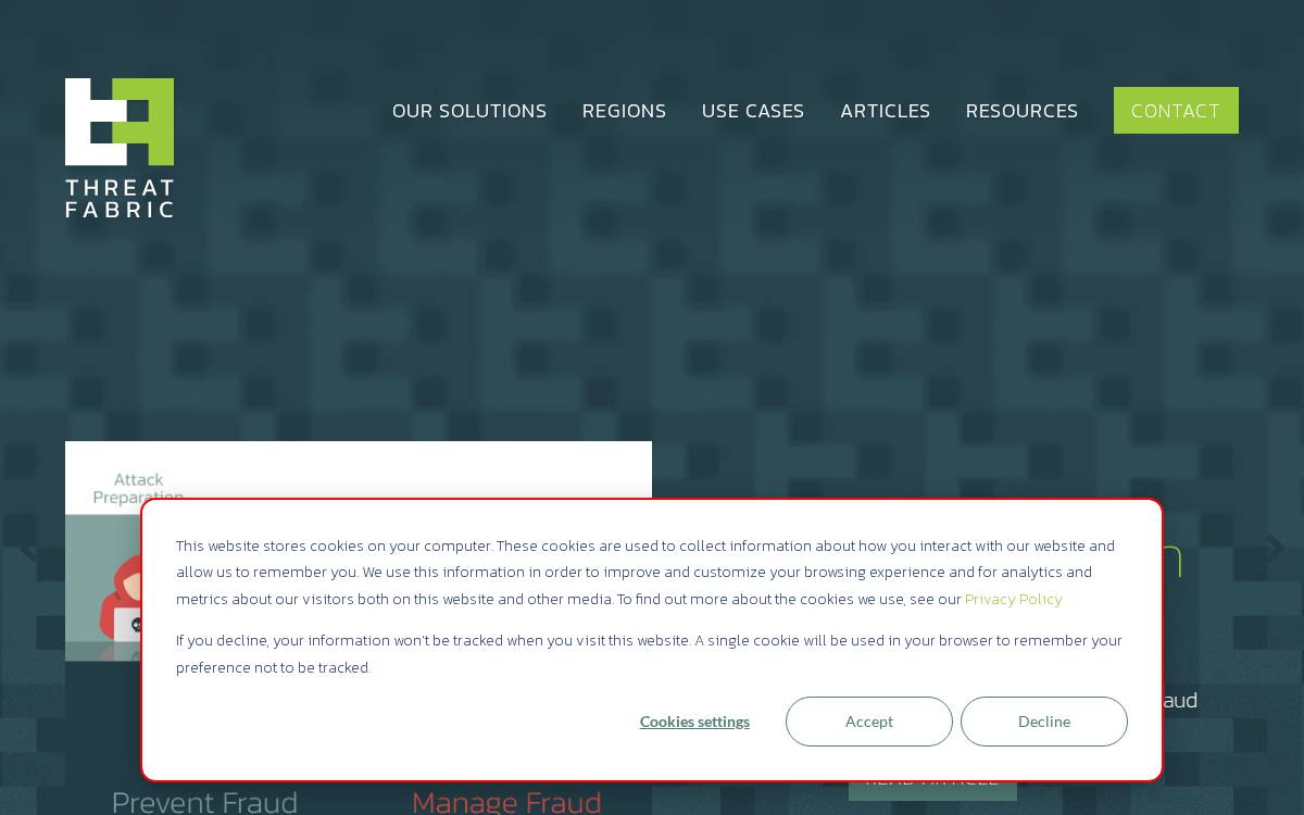 Threatfabric website preview