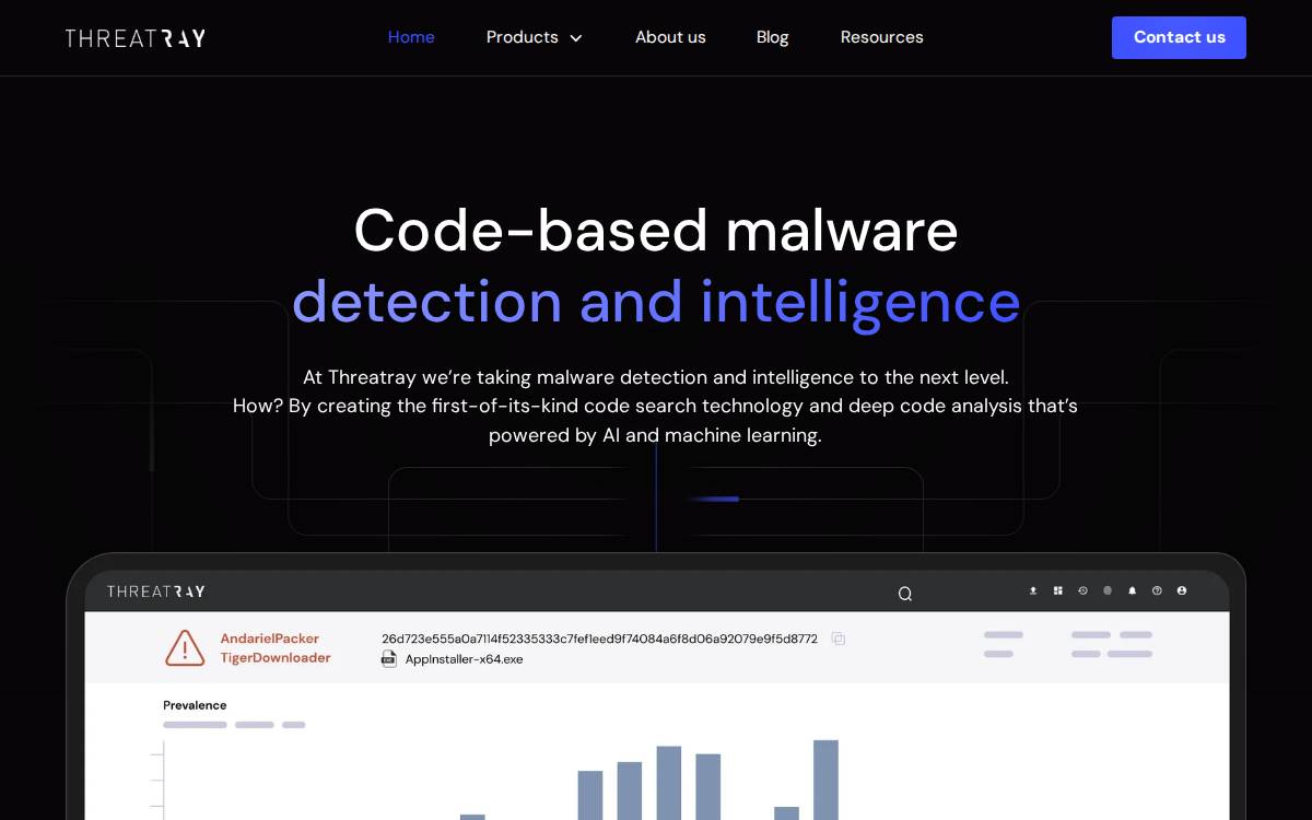Threatray website preview