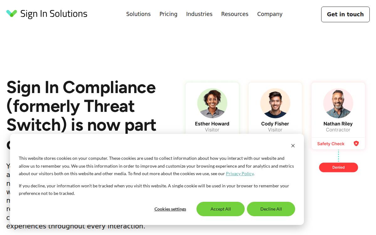 ThreatSwitch website preview