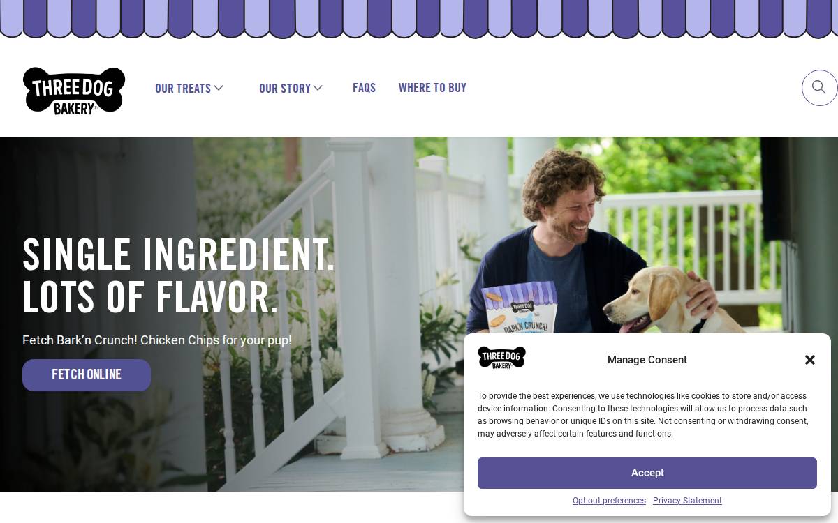 Three Dog Bakery website preview