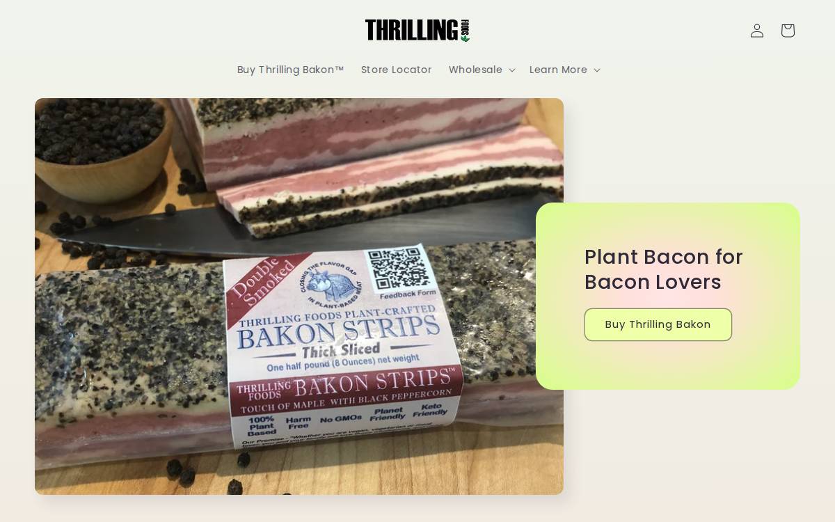 Thrilling Foods website preview