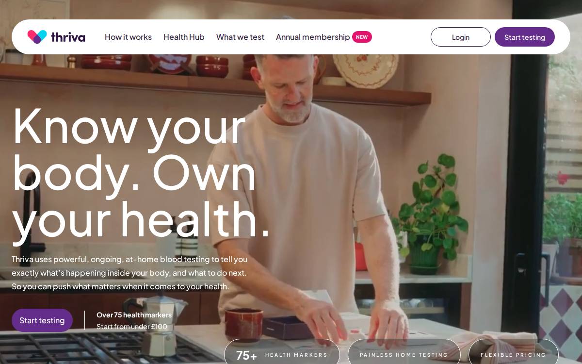 Thriva website preview