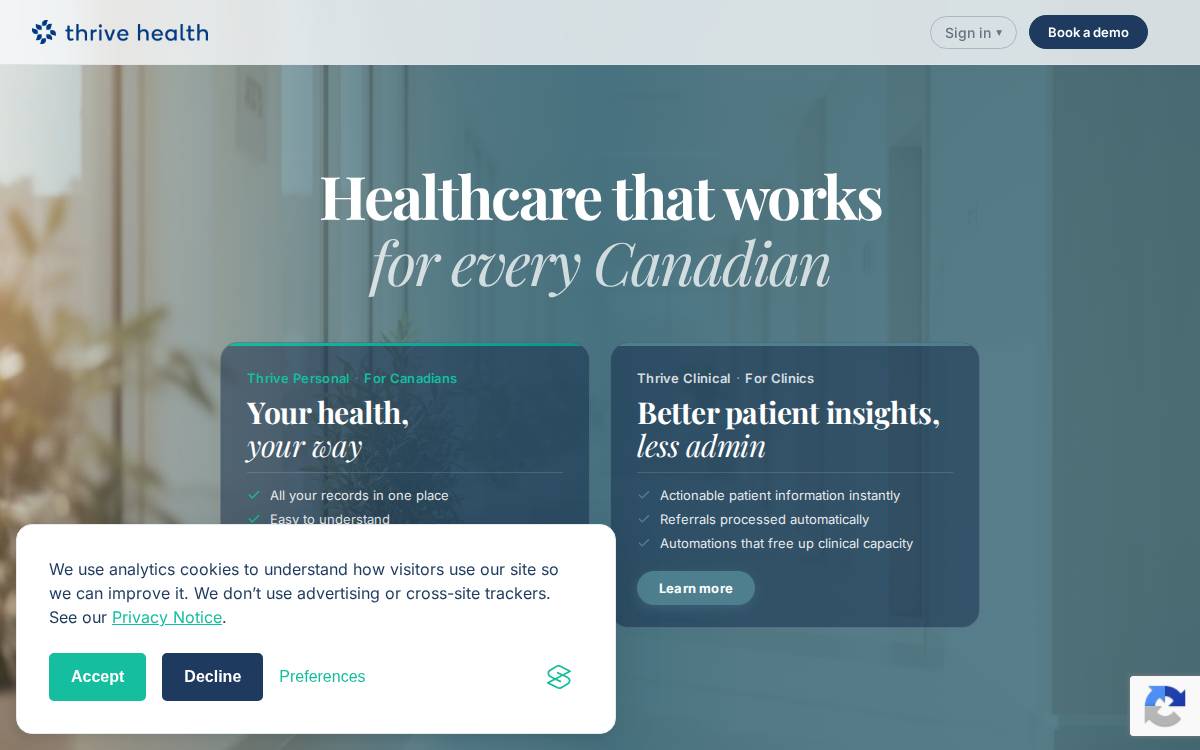 Thrive website preview