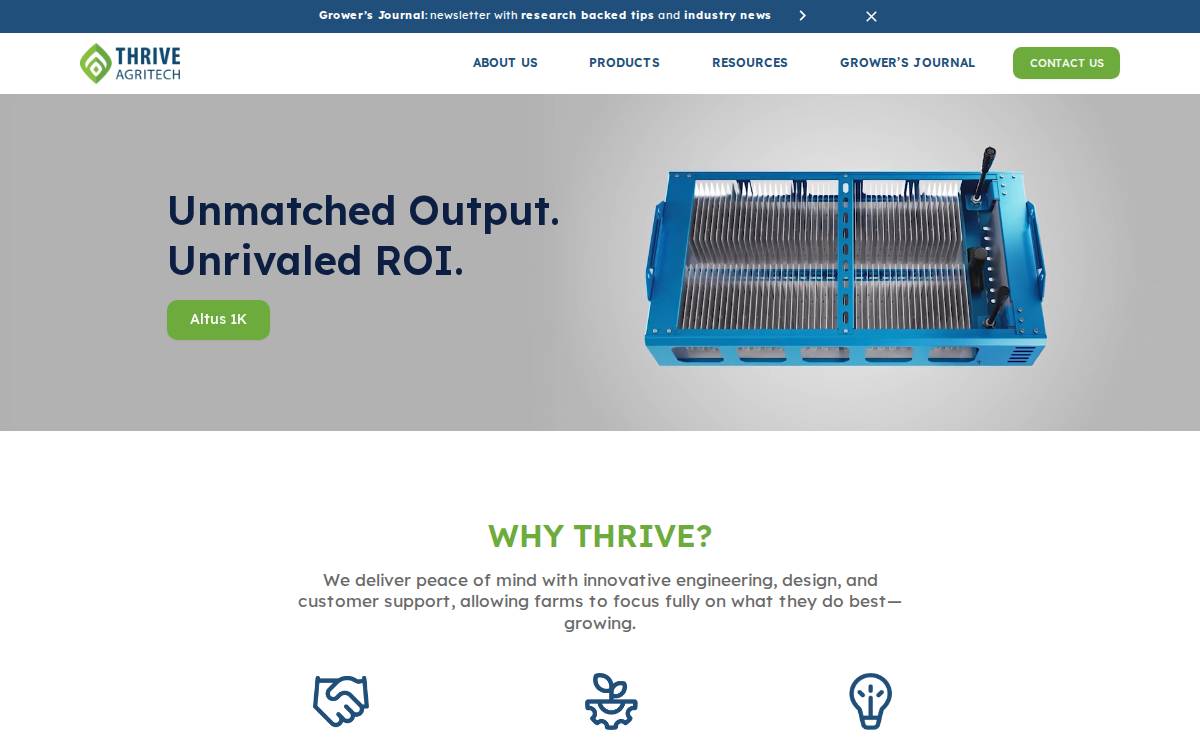 Thrive Agritech website preview