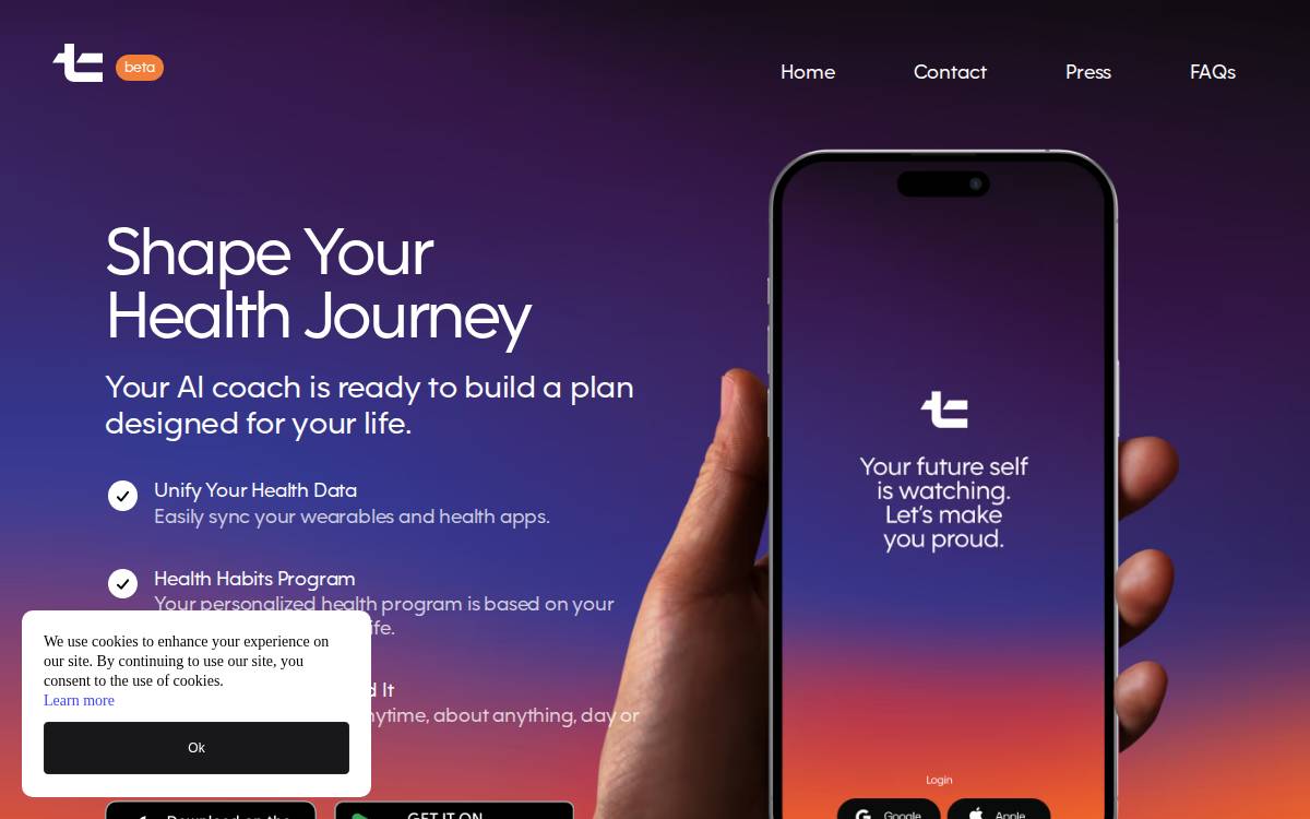 Thrive AI Health website preview