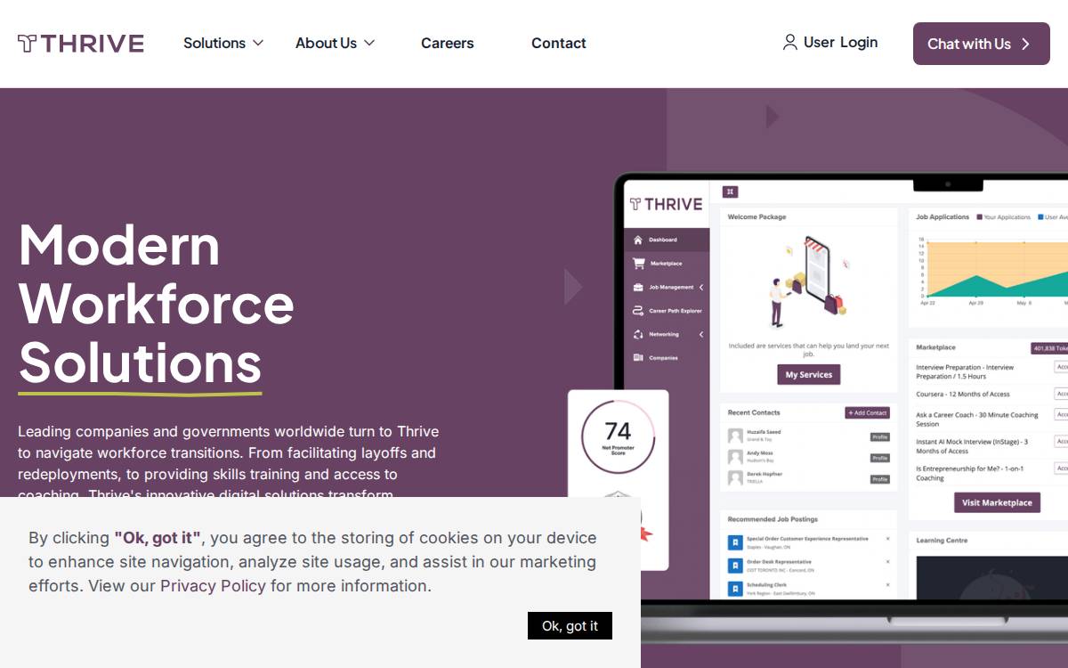 Thrive Career Wellness Current All website preview