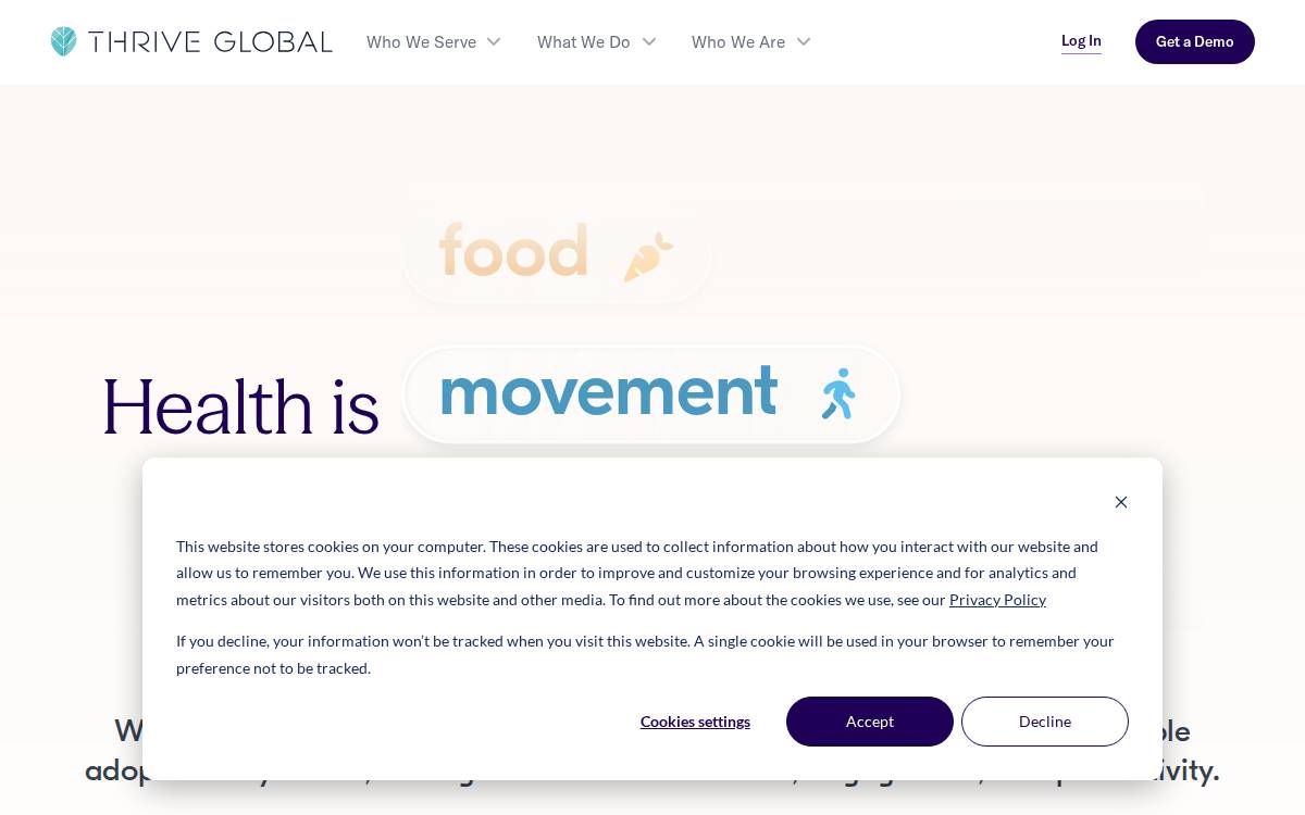 Thrive Global website preview