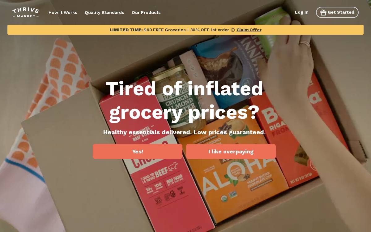 Thrive Market website preview