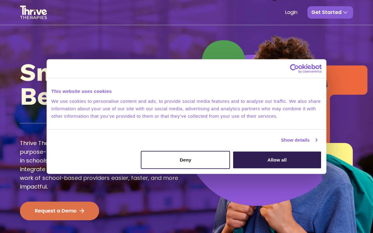 Thrive Therapies website preview