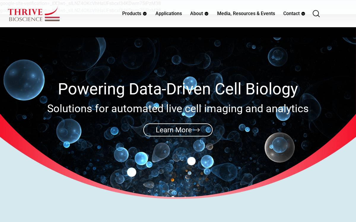 Thrivebio website preview