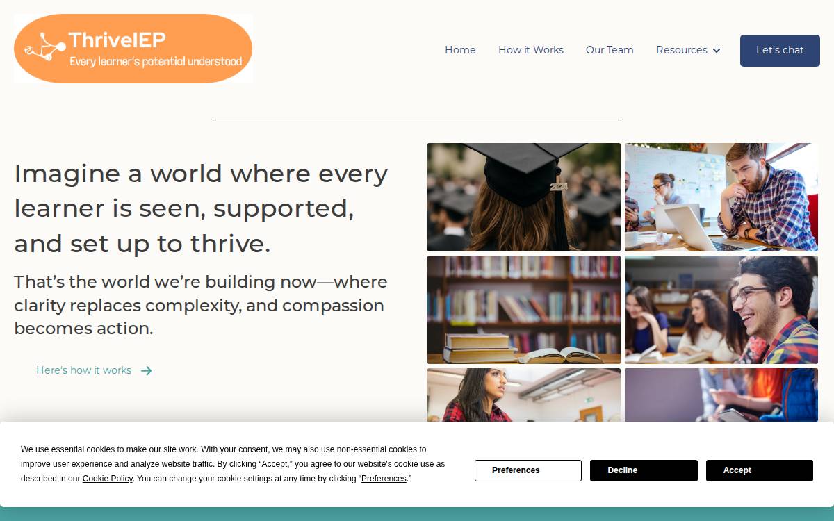 Thriveiep website preview