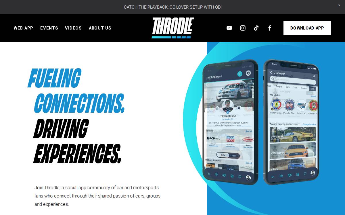 Throdle website preview