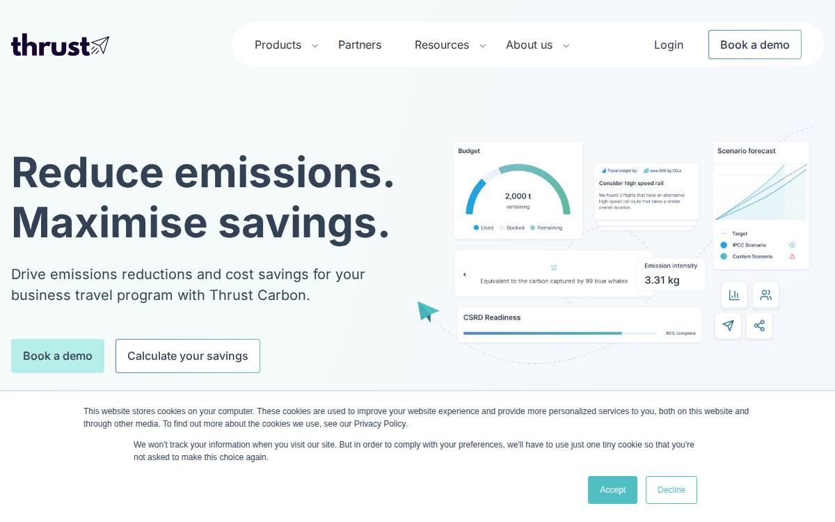 Thrust Carbon website preview