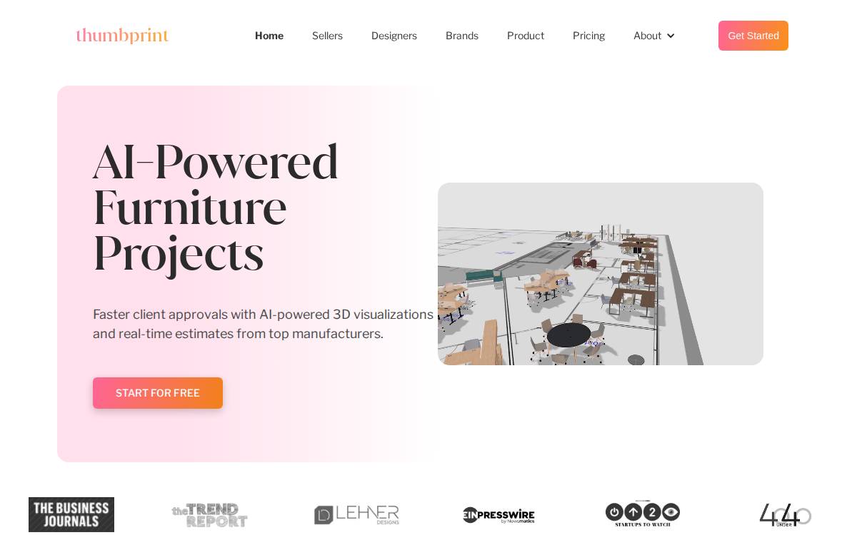Thumbprint Furniture website preview