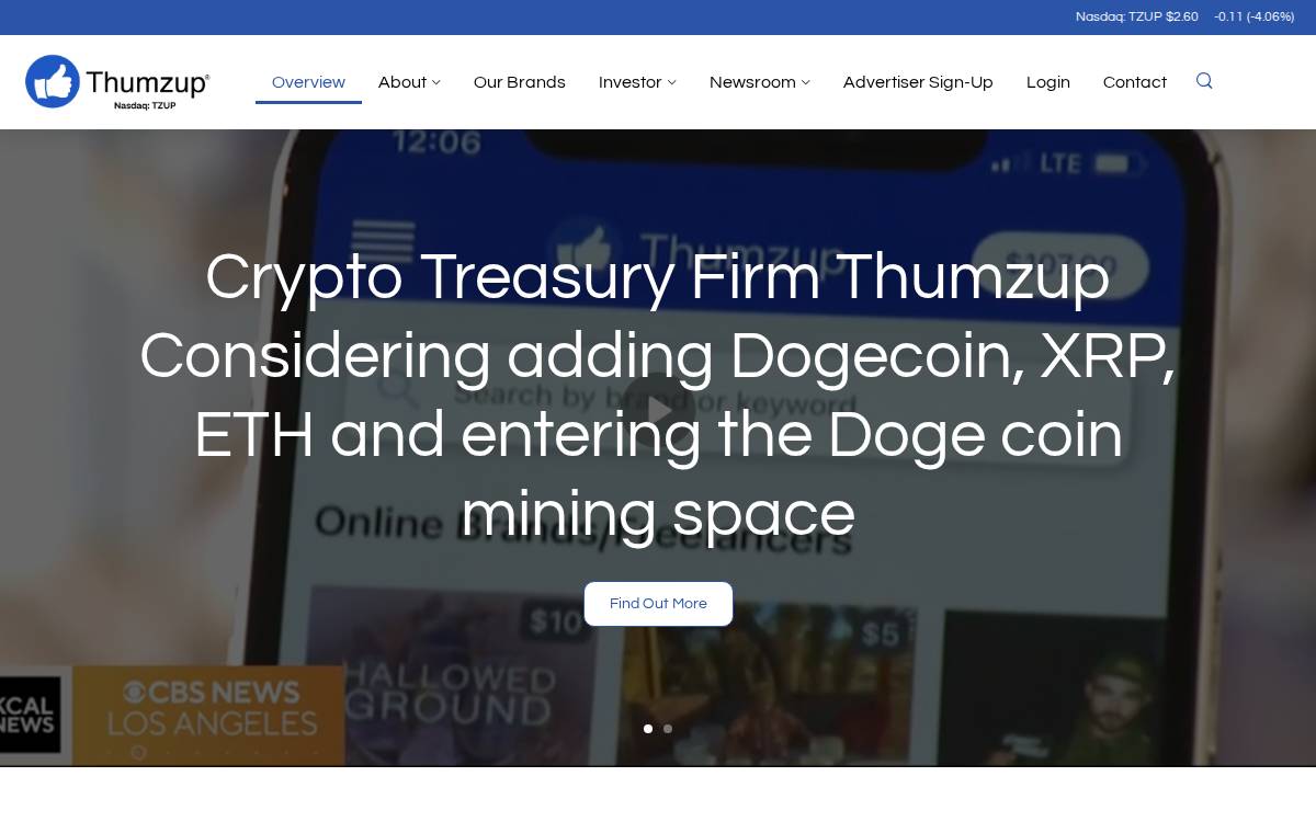 Thumzup Media website preview