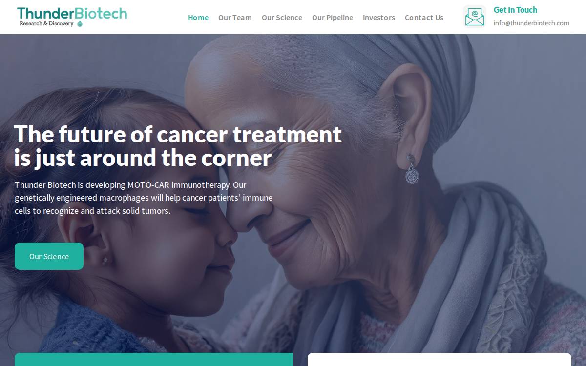Thunder Biotech website preview