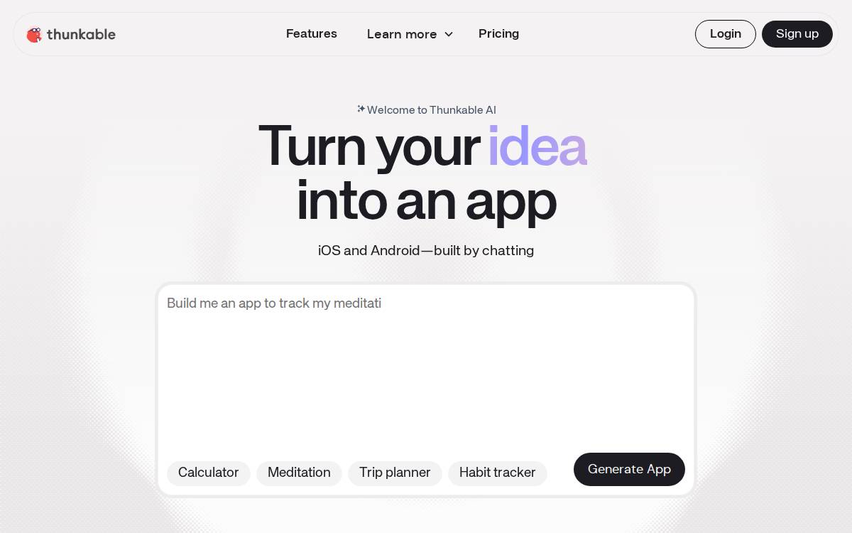 Thunkable website preview