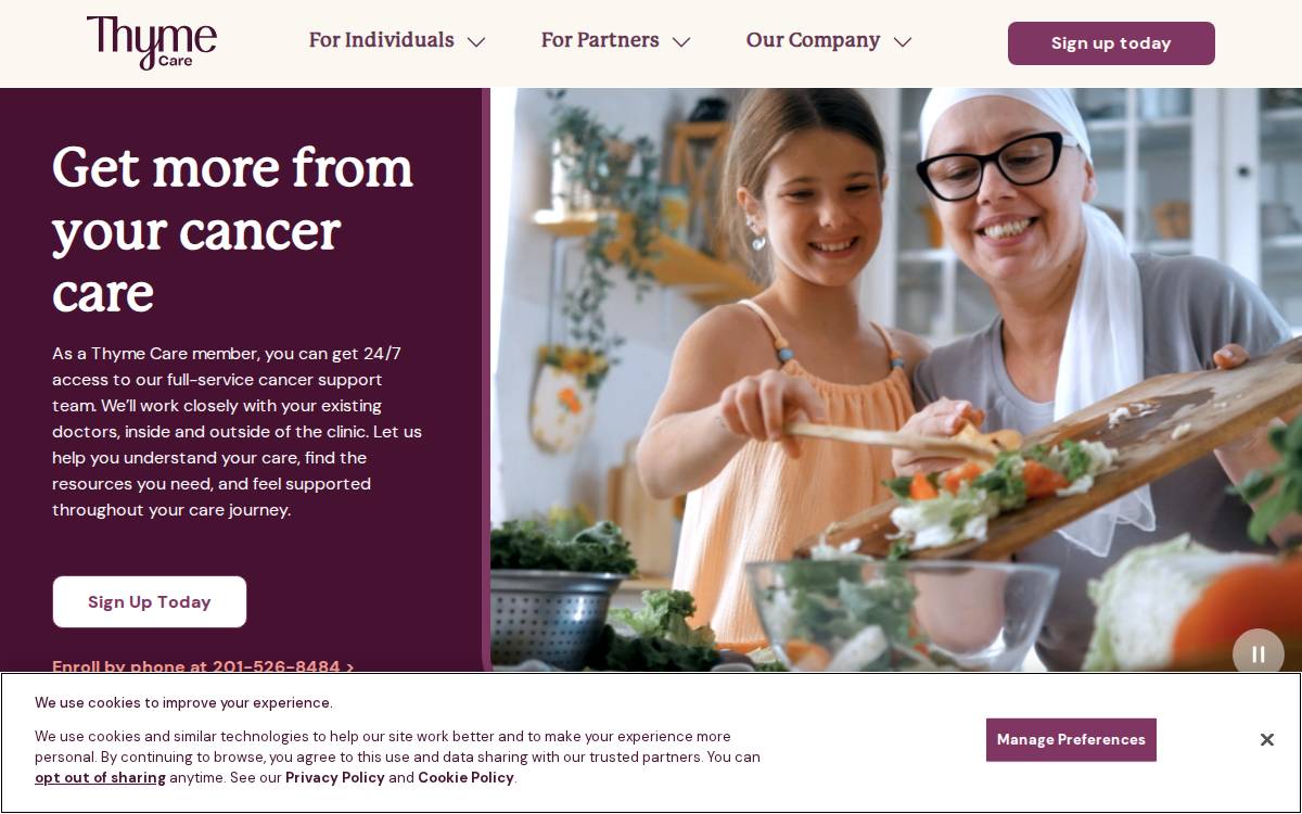 Thyme Care website preview