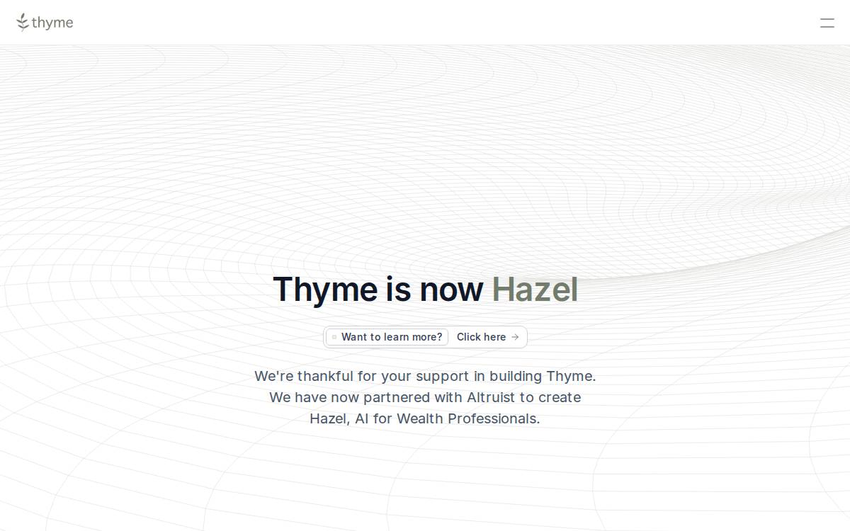 Thyme website preview