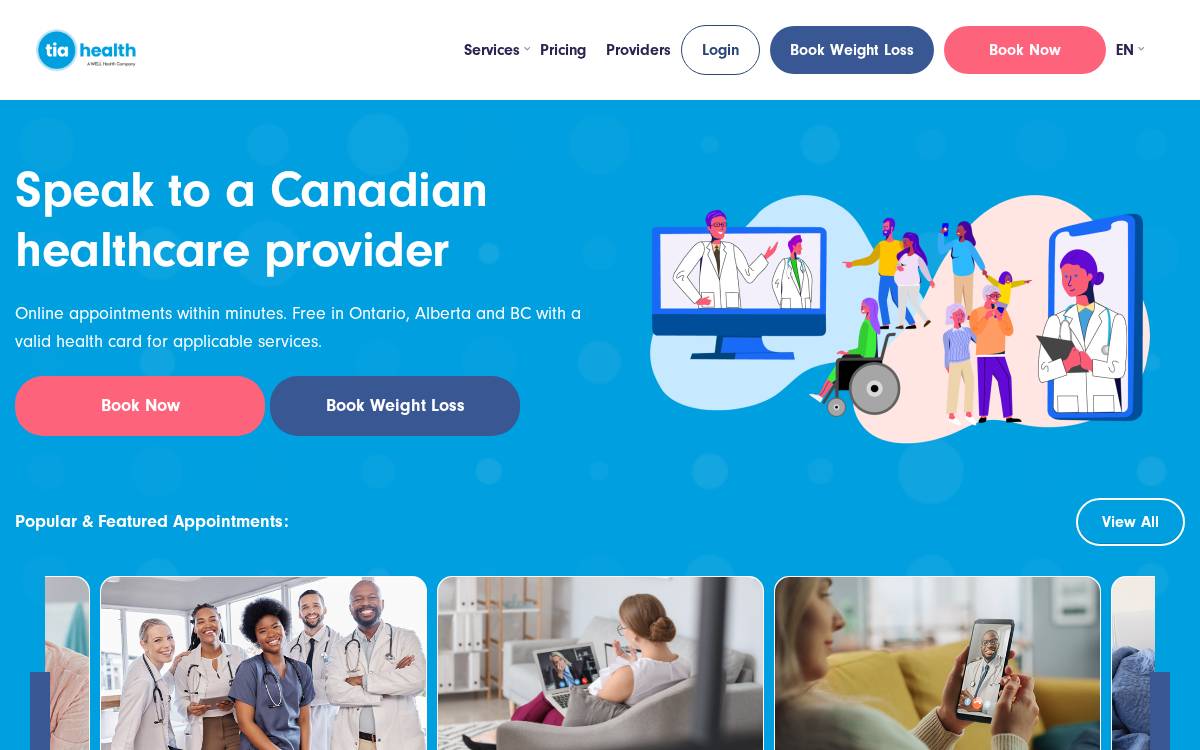 Tia website preview
