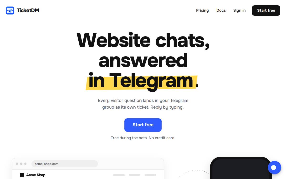 Ticketdm website preview