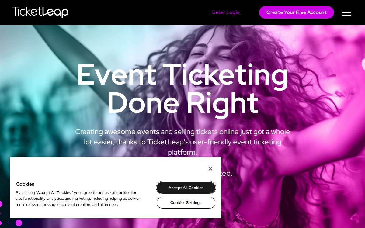 TicketLeap website preview