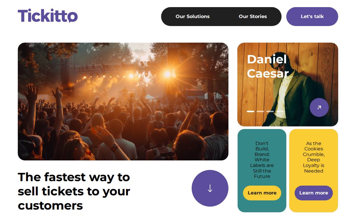 Tickitto website preview