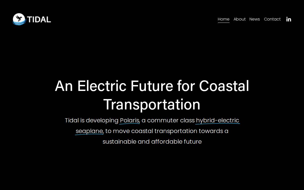 Tidal Flight website preview