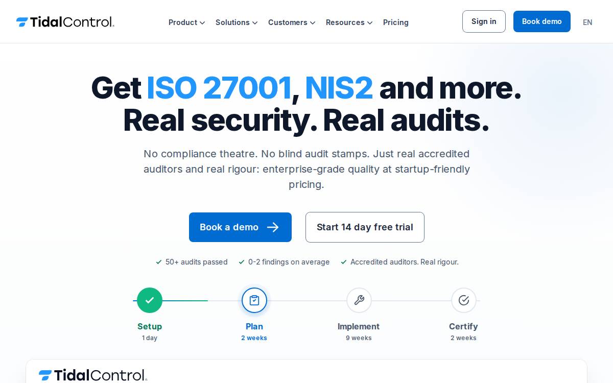 Tidalcontrol website preview