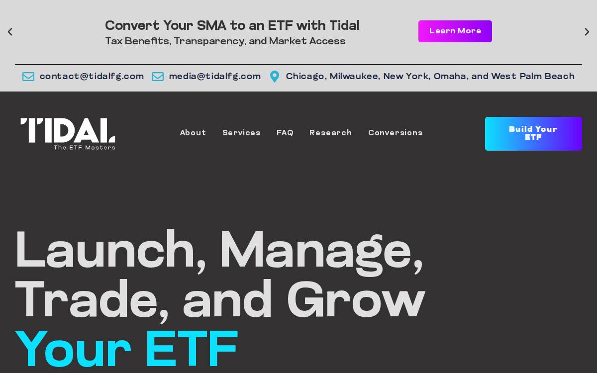 Tidal Financial Group website preview