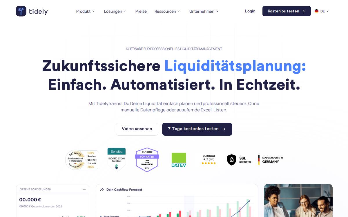Tidely website preview