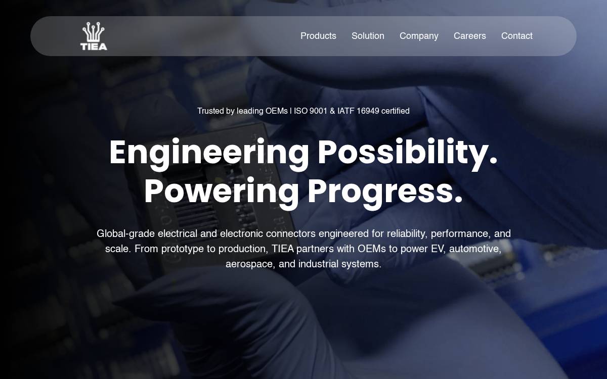 Tiea Connectors website preview