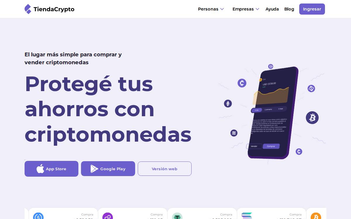 Tienda Crypto website preview