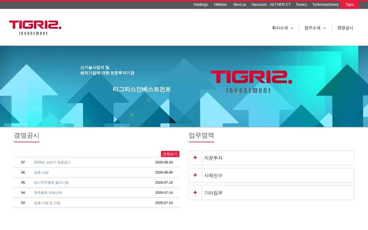 Tigris Investment website preview