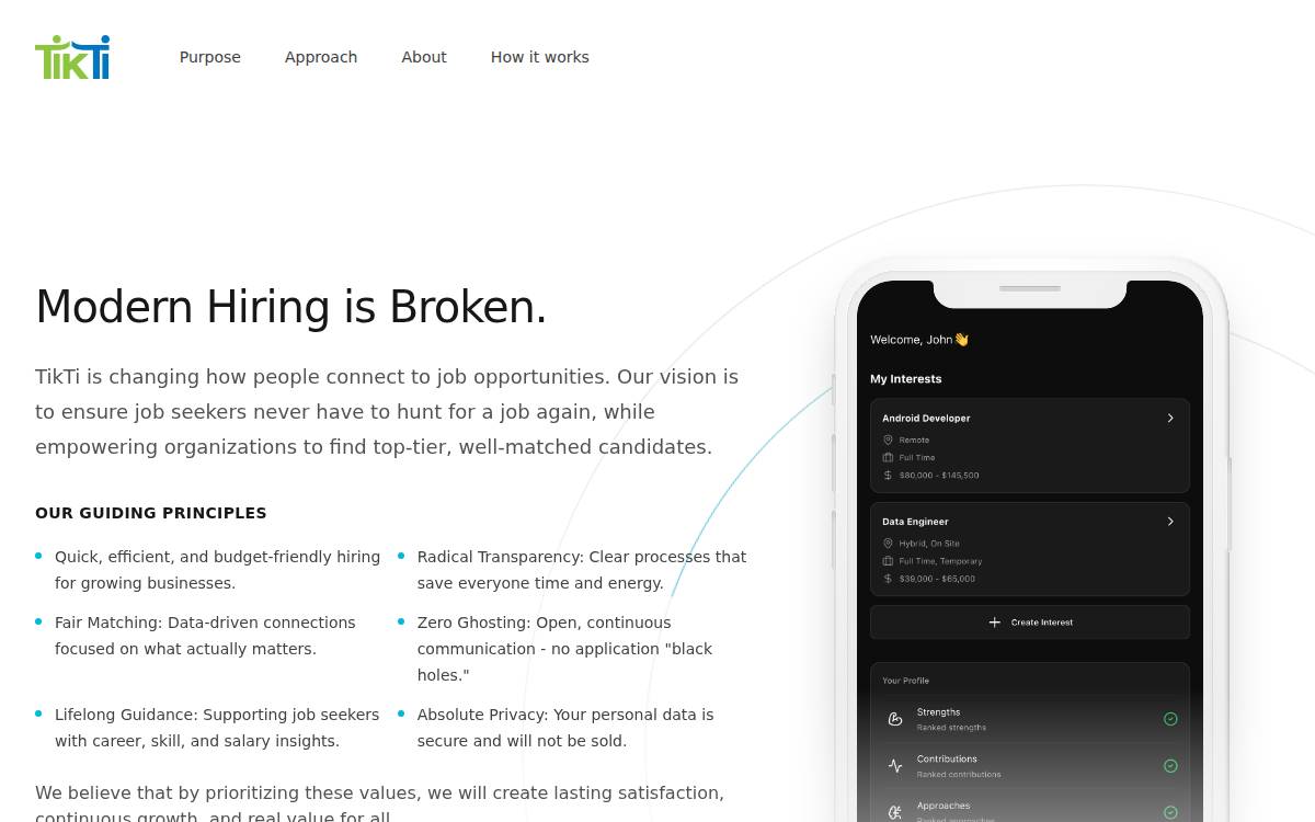 TikTi website preview