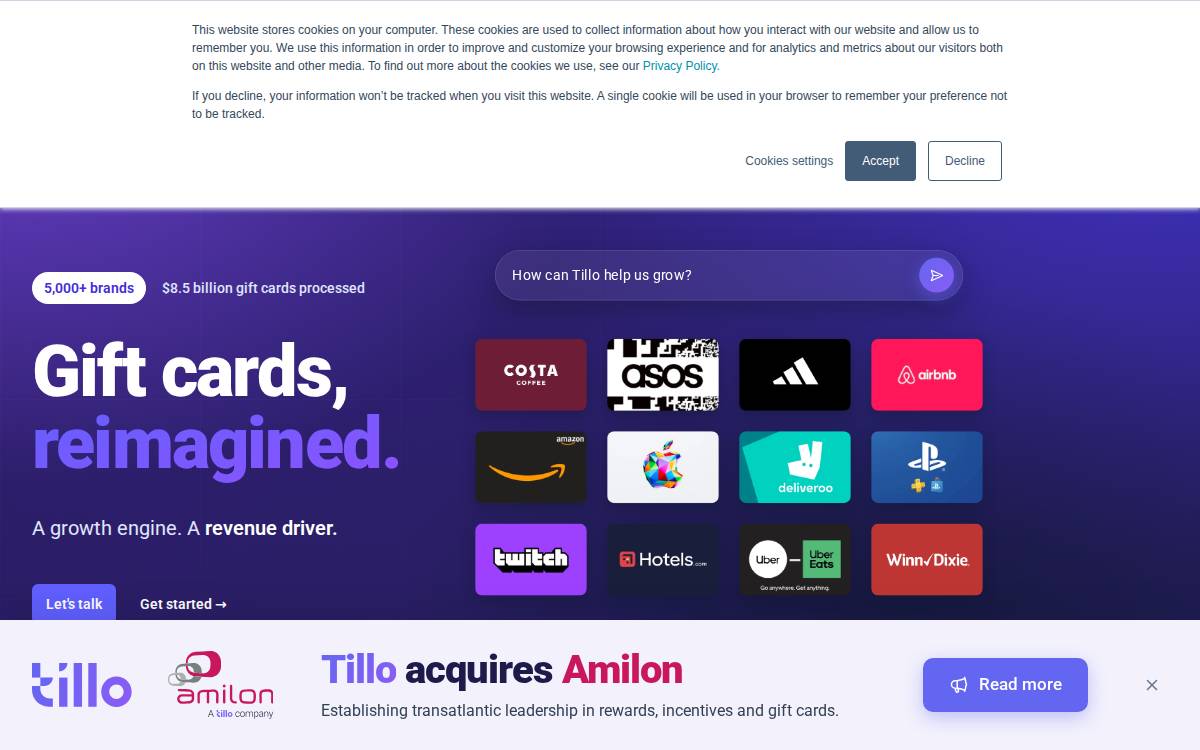 Tillo website preview
