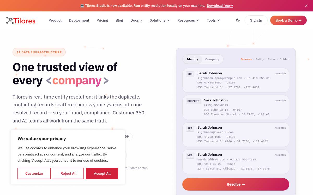 Tilotech website preview