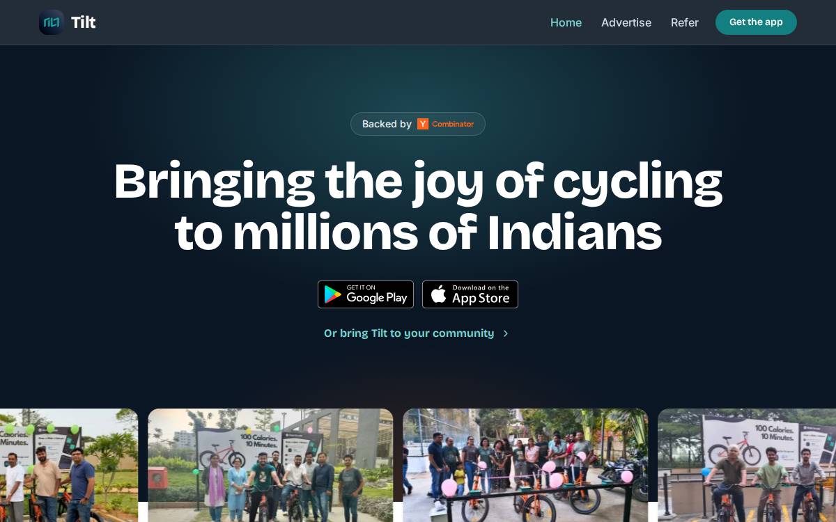 Tilt website preview