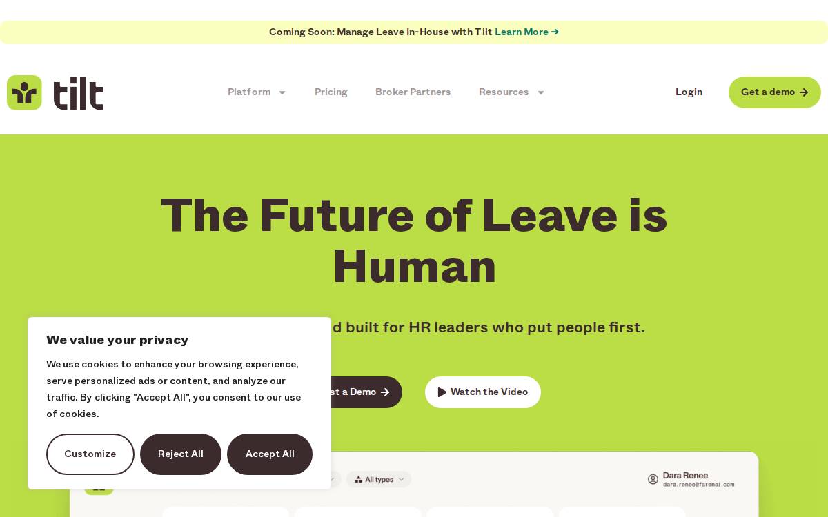 TiLT website preview