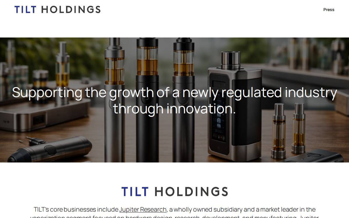 TILT Holdings website preview