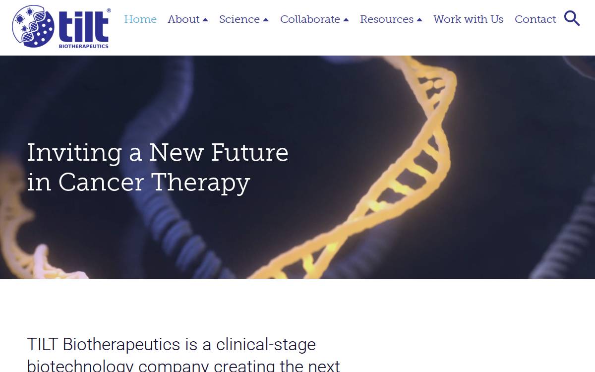 Tiltbio website preview