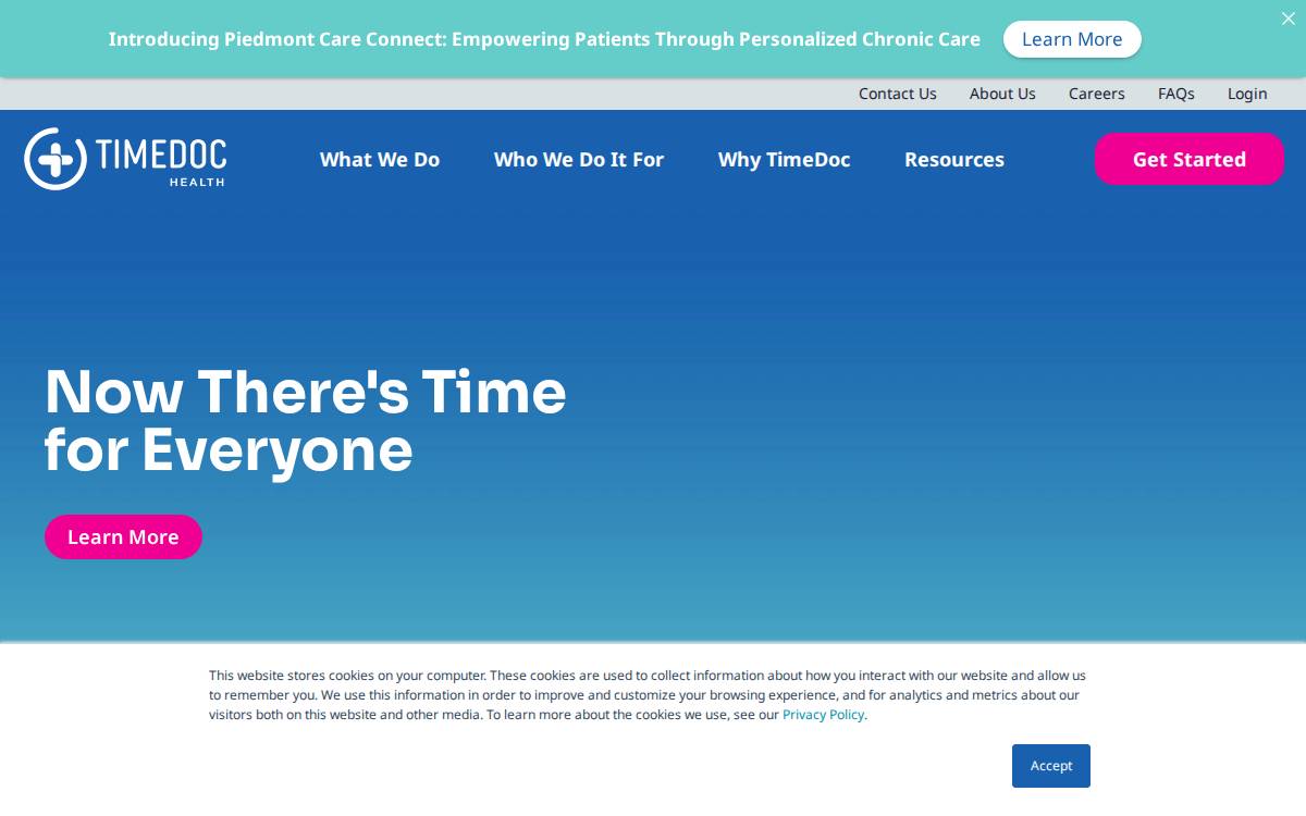 TimeDoc Health website preview