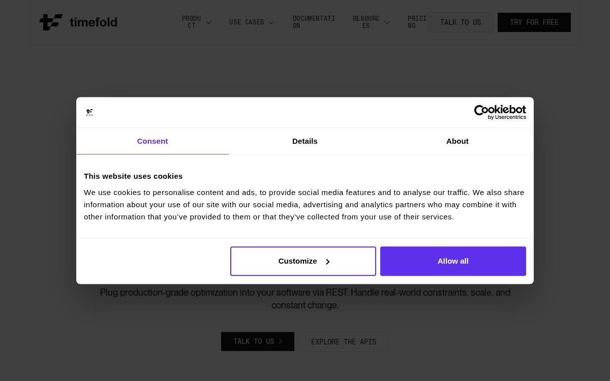 Timefold website preview