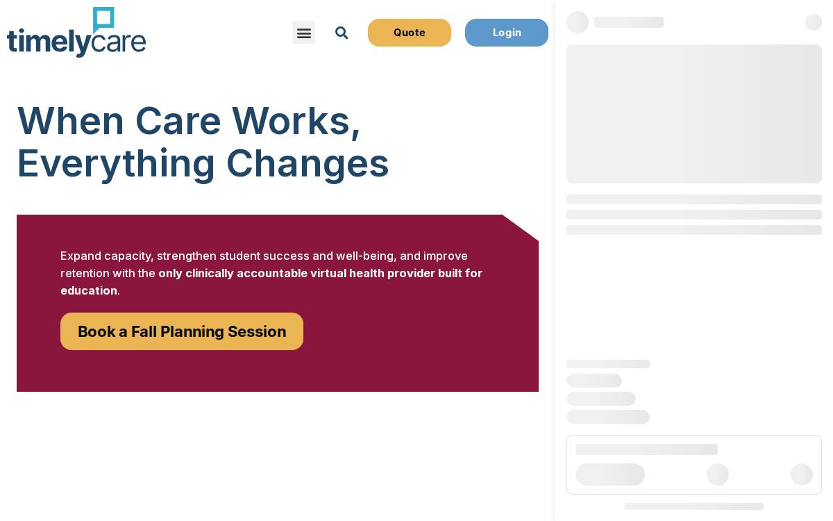 Timelycare website preview