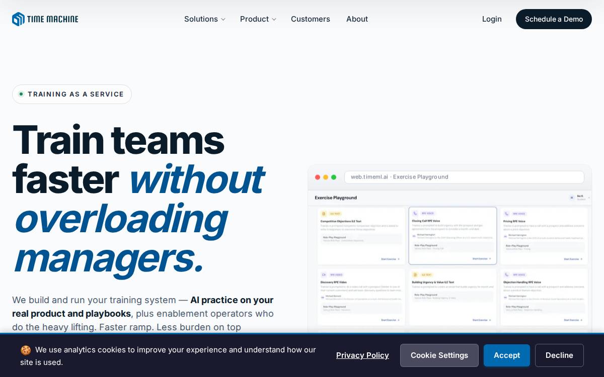 Timeml website preview