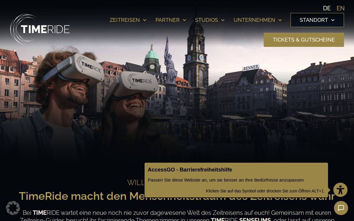 Timeride website preview