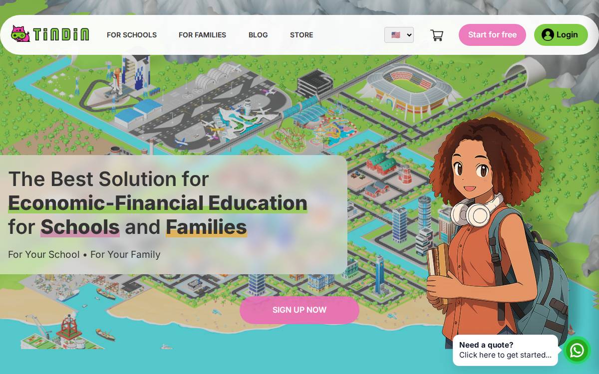 Tindin website preview