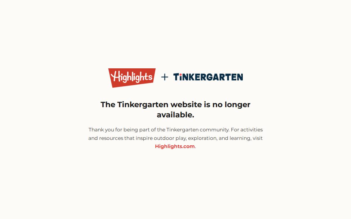 Tinkergarten website preview